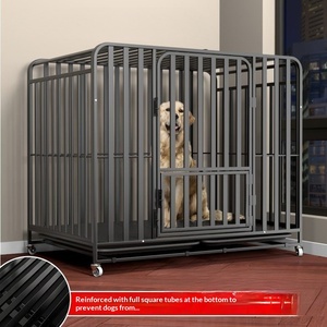 Gabbia per Cani in Acciaio Inox per Cani Grandi e Medi con Toilette, Uso Interno/Esterno per Golden Retriever/Labrador, Accessori per Animali Domestici - Product Image 4