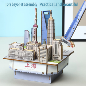 Fun and Trendy 3D Chinese-Style City <b>Model</b> DIY Assembly Music Box Children's Gift in Wholesale - Product Image 3