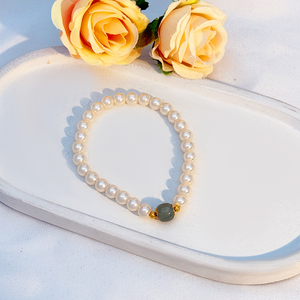 <span class=keywords><strong>Braccialetti</strong></span> Muxcor alla Moda <span class=keywords><strong>con</strong></span> Perle Imitate <span class=keywords><strong>e</strong></span> <span class=keywords><strong>Perline</strong></span> di Giada per Donne, Gioielli da Sposa, Damigella, Regalo Quotidiano o di San Valentino - Product Image 2