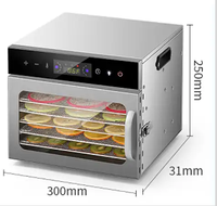 Touchscreen Versie 6-laags Gedroogd Fruit Machine Intelligente 6-laags Voedsel Dehydrator Fruit Droger