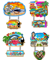 Autocollant magnétique personnalisé en bois MDF 3D Art Déco, écologique, aimant de réfrigérateur, porte-clés souvenir avec forme personnalisée pour touristes