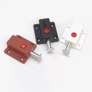 Loquet à ressort en plastique pour porte, verrou automatique à bouton-poussoir pour armoire et fenêtre, design minimaliste, installation facile, usage domestique - Product Image 1