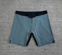 Shorts de sport pour homme à séchage rapide, gris uni, taille élastique, mi-longueur, en nylon et élasthanne tricoté, shorts de boxe, boardshorts