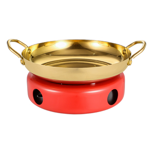 หม้อต้มน้ำสแตนเลสหูสองชั้นเครื่องครัวราเม็งเกาหลีราเม็งสีทองหรูหรา - Product Image 5