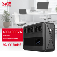 SKE Nouveau Design Onduleur Intelligent Monophasé pour Ordinateur, Batterie 12V 9AH, Onde Sinusoïdale Modifiée, USB RJ45, Hors Ligne, CE FCC ROHS 1000VA 600W