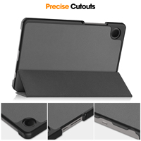Étui à rabat en cuir PU de luxe pour Samsung Galaxy Tab A9 Plus 8.7 A11 X135 2-en-1, antichoc, avec support pliable et fonction de réveil automatique