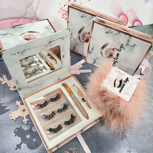 Wholesale custom Empty Lash Box Package 3D Mink Magnetic Lashes Box Packaging Bag Private Label Custom Eyelash Packaging Box