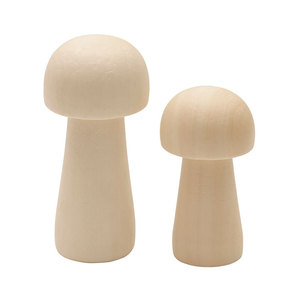 Figurines de champignons en bois faites à la main 85 mm 65 mm, fournitures artisanales en bois naturel pour la décoration DIY - Product Image 5
