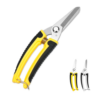 Jolies cisailles de jardinage en acier inoxydable, outil de taille manuel pour usage en jardin, manche noir et jaune - Product Image 4