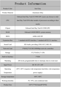 J1900 không quạt máy tính công nghiệp phụ kiện Bo mạch chủ <span class=keywords><strong>Din</strong></span> <span class=keywords><strong>Rail</strong></span> nhúng Mini <span class=keywords><strong>PC</strong></span> hộp hiệu suất cao nhúng <span class=keywords><strong>PC</strong></span> giải pháp - Product Image 6