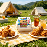 Boîtes à hamburgers en papier biodégradables écologiques, contenants alimentaires jetables compostables pour hamburgers, sandwichs à emporter