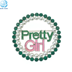 Spilla da Bavero OES con Logo Personalizzato, Cristallo e Perle Rosa e Verdi, per Confraternite e Regalo Massonico - Product Image 5