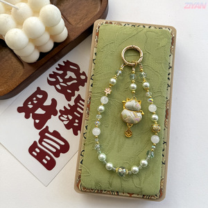 พวงกุญแจห้อยกระเป๋าหรูหรา รุ่น Original Lucky Cat Guohua Pearl ประดับด้วยหินธรรมชาติ ขนาดเล็ก ใช้ตกแต่งโทรศัพท์ได้ - Product Image 5