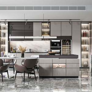 Armoire de cuisine moderne avec charnières à fermeture douce, glissière de tiroir, porte brillante, armoire de cuisine - Product Image 6