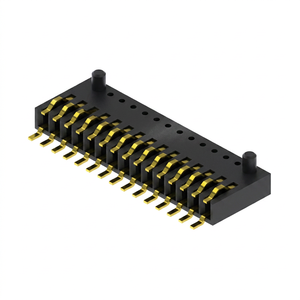 Conector SEI-120-02-G-S-AB de 20 pines, tipo header recto, de plástico negro con contactos chapados en oro. - Product Image 1