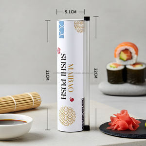 New Custom Eco Takeout to Go Aluminum Foil Paper Sushi Push pop Tube Tubular Cylinder <b>Container</b> Box Packaging with Sauce Stick - Product Image 3