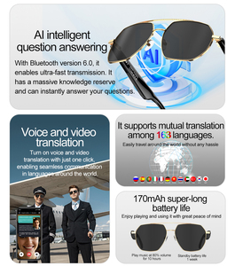 Gafas inteligentes W100C AI Assistant, auriculares portátiles con ChatGPT, traducción multilingüe en tiempo Real, gafas AI - Product Image 3