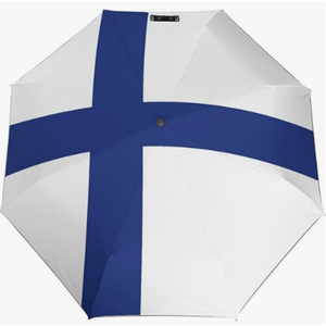 Parapluie pliant entièrement automatique de haute qualité, série à motif drapeau du pays, thème <span class=keywords><strong>Finlande</strong></span>, partenaire de <span class=keywords><strong>voyage</strong></span> fiable et agréable - Product Image 5