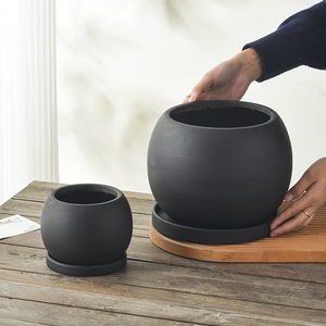 Macetas de Cerámica Redondas Blancas y Negras de Estilo Nórdico para Decoración del Hogar, Decoración de Jardín - Product Image 4