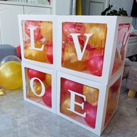 Lettre d'amour pour bébé Boîte surprise transparente pour ballons, jouets utilisés pour la Saint-Valentin, décorations de fête prénatale, 30cm