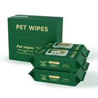 Lingettes pour animaux de compagnie biodégradables et compostables écologiques, 100% fibres de bambou, épaissies, hypoallergéniques, sans alcool, pour chiens et chats