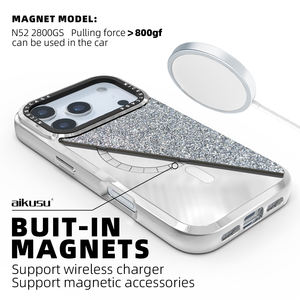 Aikusu OEM Silberne Kristall-Eleganz Damen-Marken-Mode-Design Diamant-Luxus-Handyhülle für iPhone 17 16 15 14 13 Air Pro Max - Product Image 4