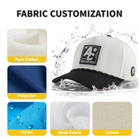 Gorra de Béisbol Personalizada Aung Crown al por Mayor, Gorras de Golf de 5 Paneles con Logotipo de PVC, Gorras de Golf Personalizadas Resistentes al Agua