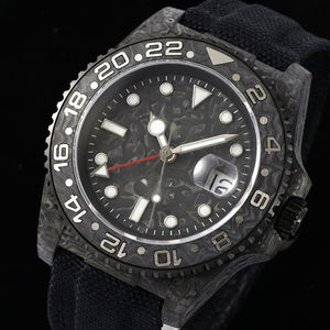 Montre tactique en fibre de carbone de qualité 3A pour homme, style modifié, fenêtre de date, grain unique, étanche 50m - Product Image 2