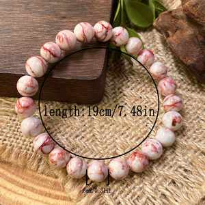 Bracelet en pierre naturelle avec perles de verre colorées, attirance d'âme sœur, service OEM ODM, carte de conseils d'entretien - Product Image 3