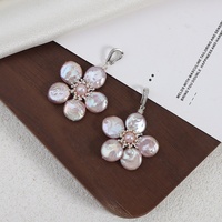 Pendentif en perle baroque naturelle d'eau douce en forme de pétale, fermoir détachable, blanc, rose, violet, tissé à la main, vente en gros