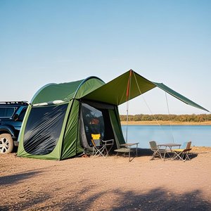 Tente de hayon pour SUV, auvent pare-soleil 9,8x4,9x6,8 pieds, imperméable, triple couche, quatre saisons, pour 3-4 personnes, tente de voiture instantanée, PU4000 210D - Product Image 5