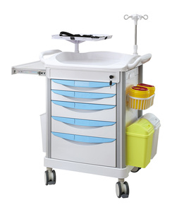 Chariot d'anesthésie mobile en <span class=keywords><strong>plastique</strong></span> ABS de qualité supérieure pour patients hospitaliers, avec <span class=keywords><strong>tiroirs</strong></span>, par MT MEDICAL Hospital Furniture - Product Image 6