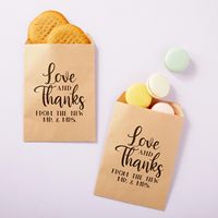 Sacs à collation en papier flexo anti-graisse à fond renforcé avec impression de logo personnalisé pour boulangerie, churros, gaufres et crêpes