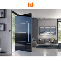 Porte d'entrée pivotante en aluminium pour villa de luxe, porte d'entrée pivotante moderne, porte d'entrée pivotante