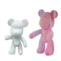 Figurines d'art en résine personnalisées, peintes à la main, en forme d'ours fluide, pour la vente en gros et le bricolage