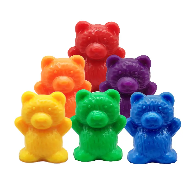 90 Stück Rainbow Counting Bears Spielset mit Tassen, Würfeln usw.