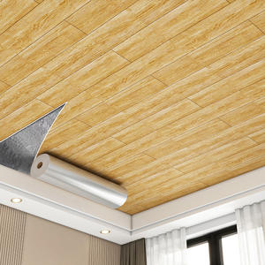 Autocollants de papier peint de Grain de bois de <span class=keywords><strong>plafond</strong></span> de vinyle de prix bas pour la décoration à la maison - Product Image 3