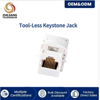Cat6 RJ45 Pin Kontak Berlapis Emas Penjepit Kabel Perunggu Fosfor Keystone Jack Modul Jaringan IDC Putih untuk Panel Patch Pelat Dinding