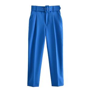 Donne calde di vendita colore della caramella viola arancione <span class=keywords><strong>Beige</strong></span> colore Chic <span class=keywords><strong>pantaloni</strong></span> da lavoro <span class=keywords><strong>pantaloni</strong></span> con cerniera femminile - Product Image 2