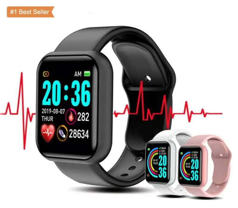 Jam tangan pintar pelacak kebugaran, arloji Cerdas gelang pemantau tekanan darah tahan air Reloj Inteligente Y68 D20 Plus