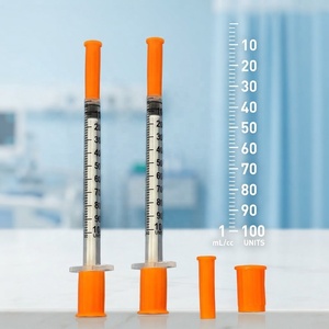 Jeringa de <span class=keywords><strong>Insulina</strong></span> Estéril Desechable Ultrafina de 31G con Tapa Naranja, 0.5ml 1ml, Inyección Sin Dolor, 100 Unidades por Caja - Product Image 6