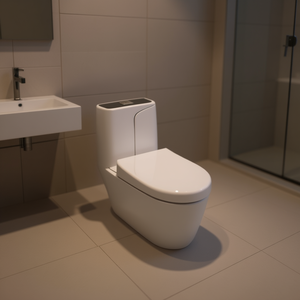 Elite Smart Toilet Elongated Ceramic Floor Mounted P-trap Siphon Flushing Modern Design White With Black Stripe - Product Image 2