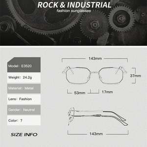 Lunettes de soleil rétro en métal à petite monture personnalisables avec logo 2025, protection UV400, en alliage, style punk carré, pour hommes et femmes - Product Image 4