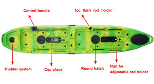 脚踏板坐在双踏板驱动皮划艇维京2人皮划艇钓鱼热卖新设计14英尺双踏板皮划艇 - Product Image 5