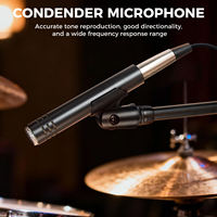 DM7 Supernieren-Metall-Stiftmikrofon mit kleiner Membran für Schlagzeug-Overhead-Trommeln, Hi-Hat, Live-Bühne, Studioaufnahmen, XLR Typ C