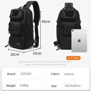 OZUKO 9912 Bolsa Sling Esportiva Urbana Multifuncional Masculina Grande Capacidade Impermeável Bolsa de Ombro para Fitness e Negócios - Product Image 5