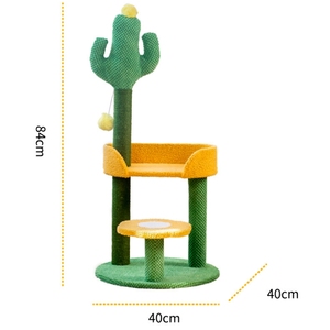 Usine En Gros Chat Jouet Meubles Moderne En Bois Multi-Couche Plate-Forme Haute Avec Sisal Corde Poteaux À Gratter Arbre À Chat Maison Tour - Product Image 6
