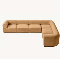 Ensemble de canapés sectionnels en tissu rembourrés d'éponge de style américain de luxe RH pour salon