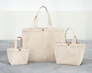 Bolsas de Compras de Lona de Algodón Natural Reciclado con Logotipo Personalizado Impreso - Product Image 1