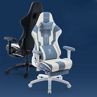 Chaise de bureau pivotante de haute qualité, au design élégant, avec dossier haut et repose-pieds, idéale pour le gaming